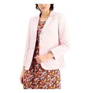 NWT WEEKEND Womens Pink Fitted Lined Notched Lapel Two-button Blazer Jacket 4